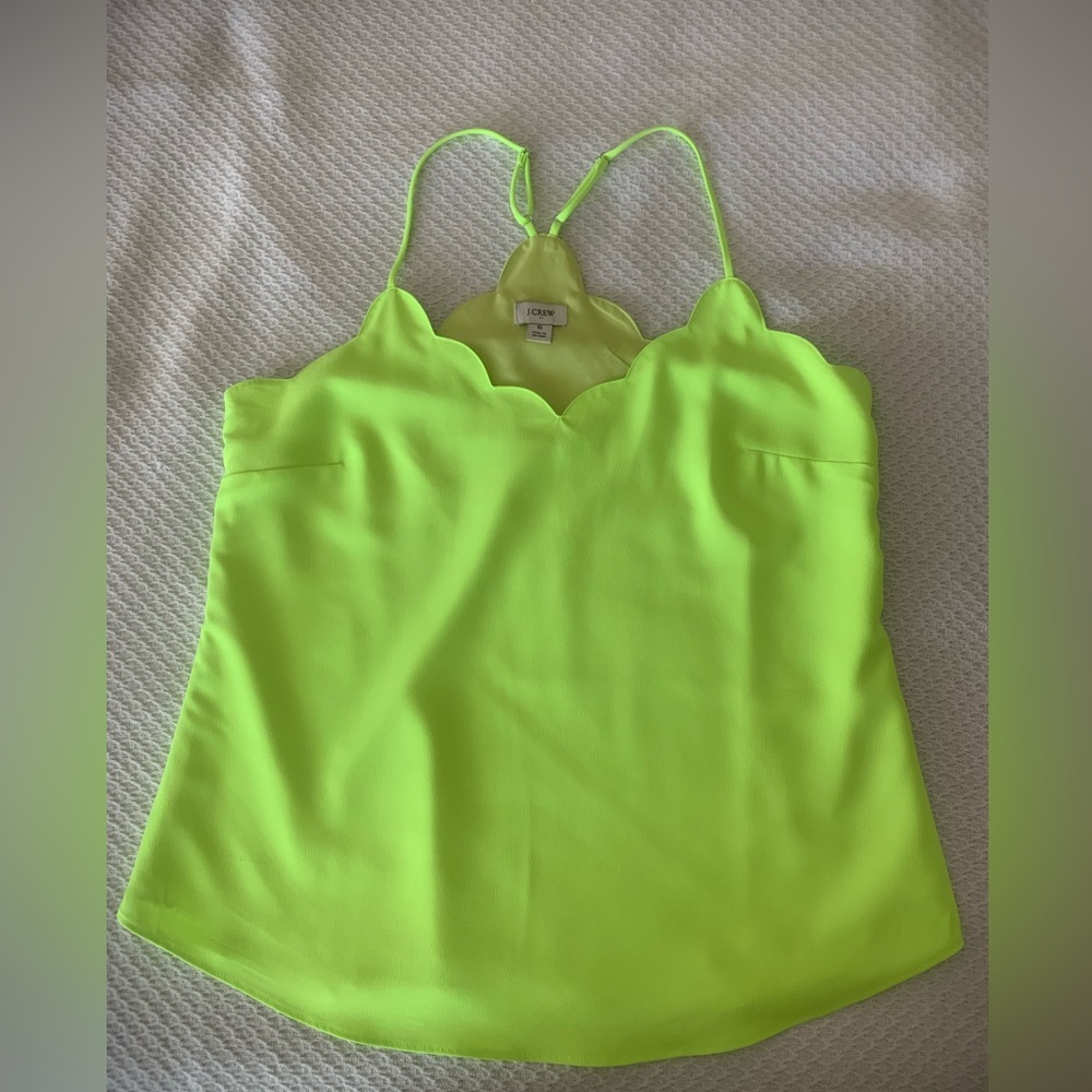 J. Crew NWOT Neon Green, Lined Cami